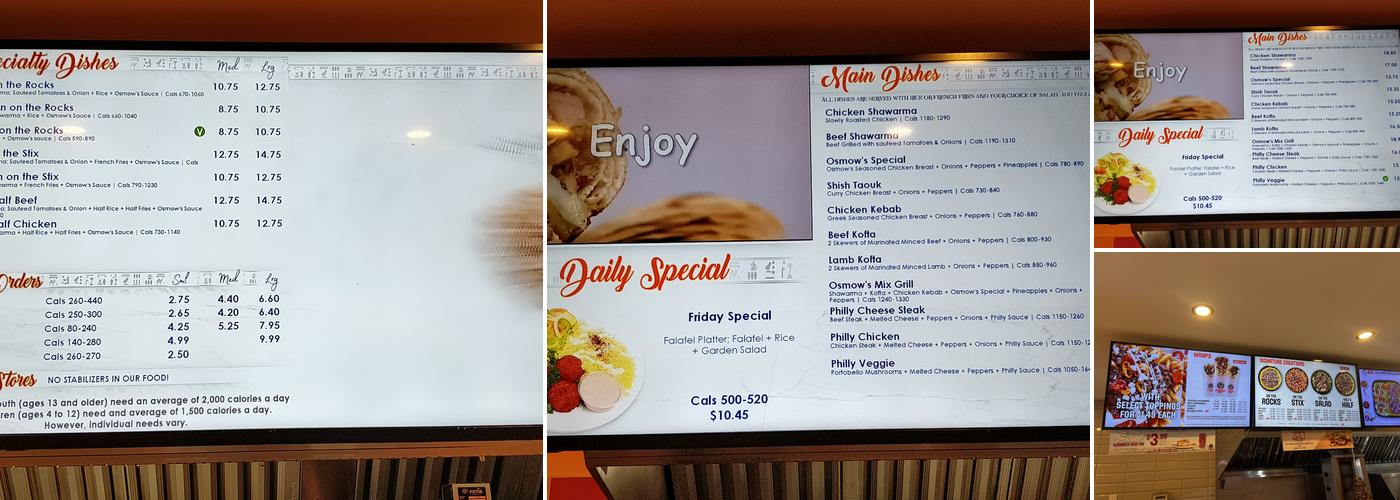 Osmow's Shawarma Menu