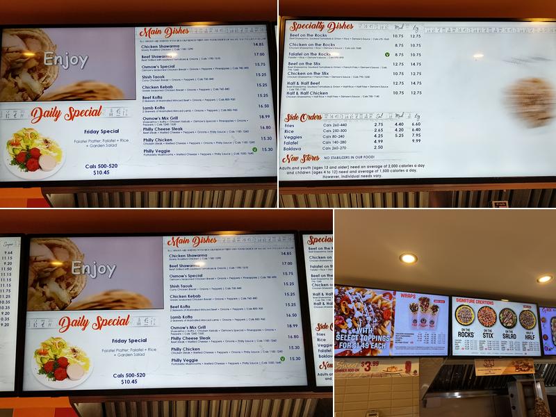 Osmow's Shawarma Menu