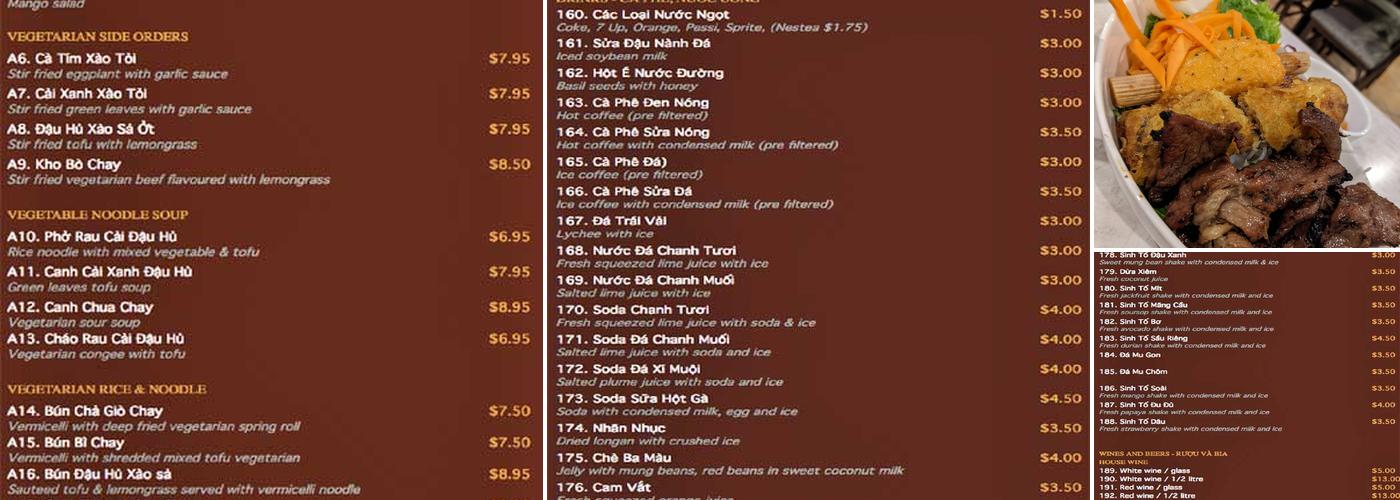 Phoenix Restaurant Menu