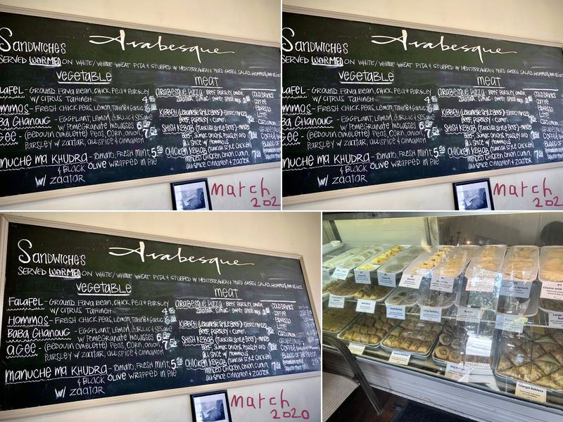 Arabesque Cafe Menu
