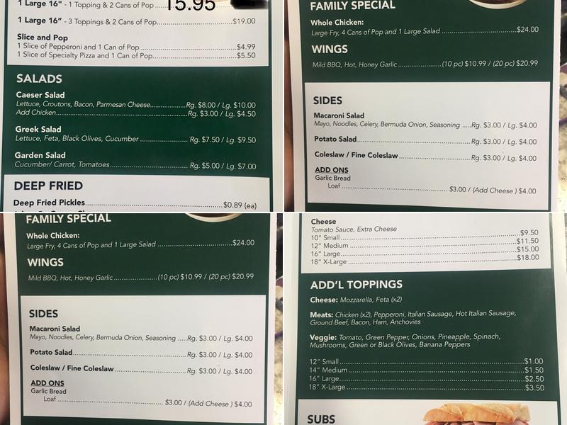 Main st pizza Menu