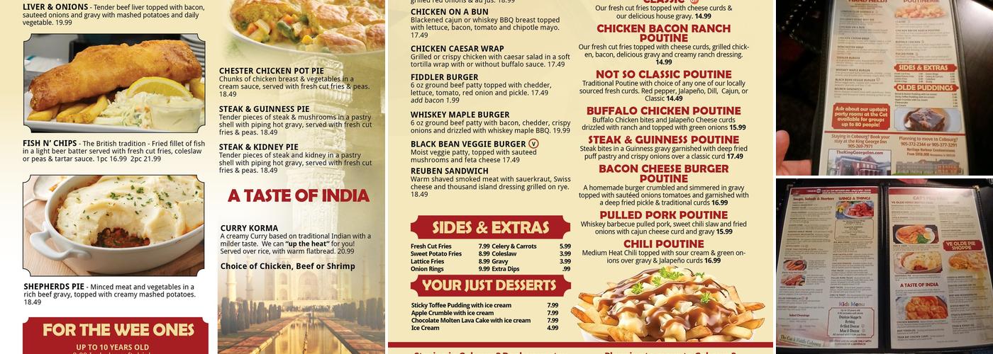 Cat and Fiddle cobourg Menu