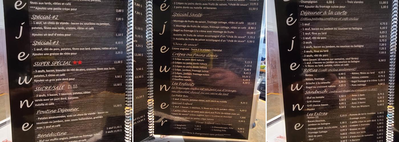Special Restaurant Menu