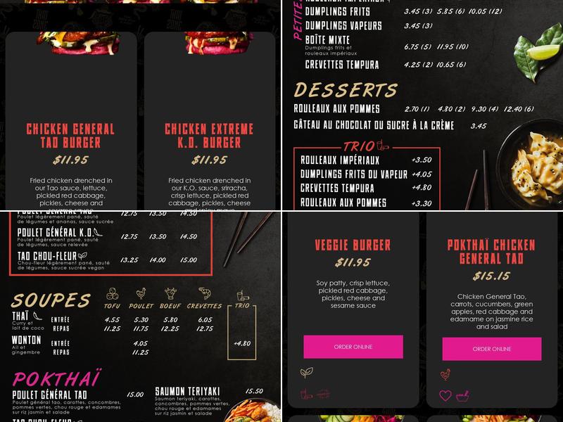 Thaïzone Menu