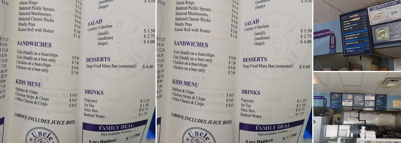 Uncle Harry's Fish And Chips Plus Menu
