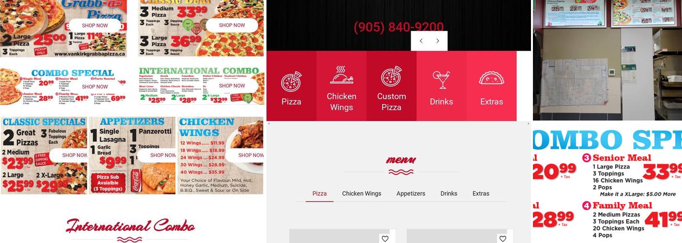 Vankirk Grabb-A-Pizza Menu