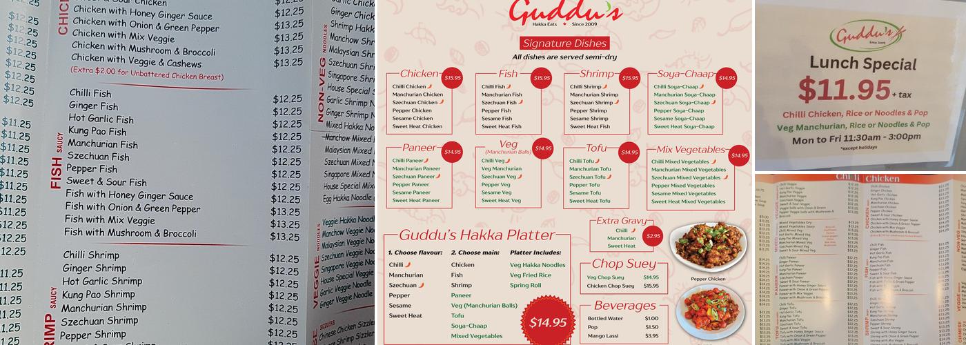 Guddu's Chilli Chicken Menu