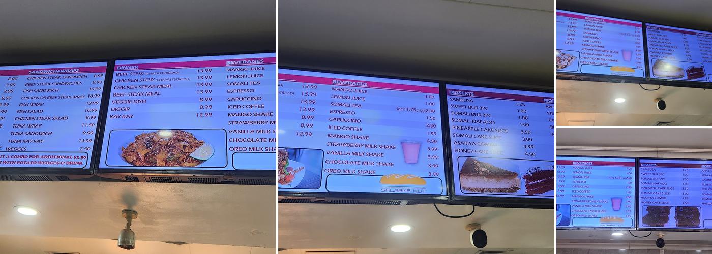 Salaama Hut Menu