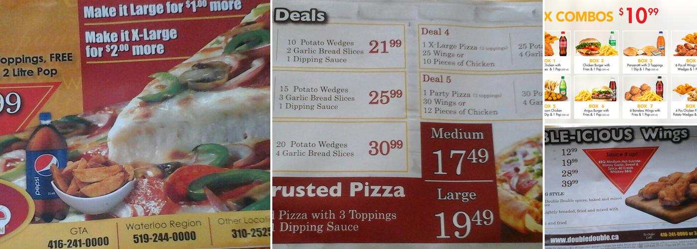 Double Double Pizza & Chicken Menu