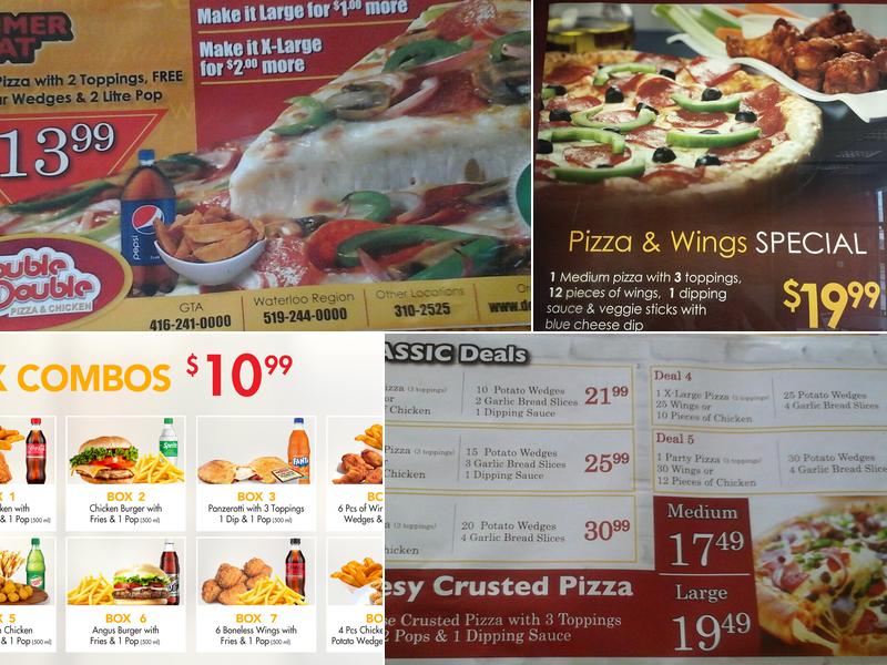 Double Double Pizza & Chicken Menu