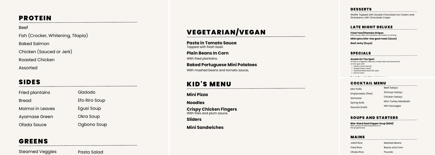 Made's Kitchen Menu
