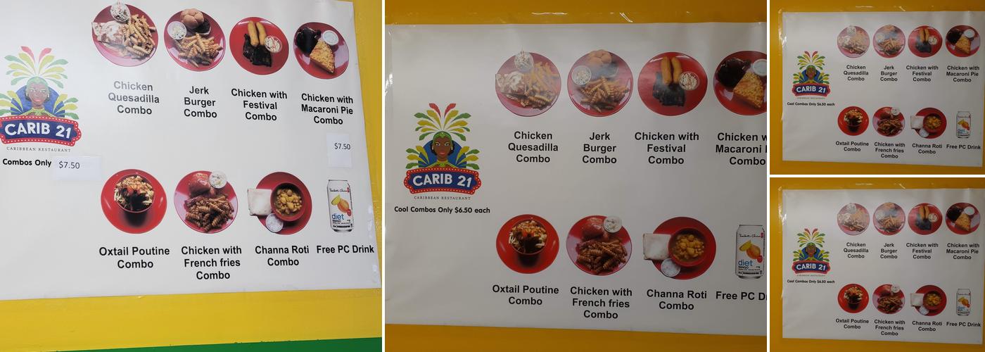 CARIB21 Menu