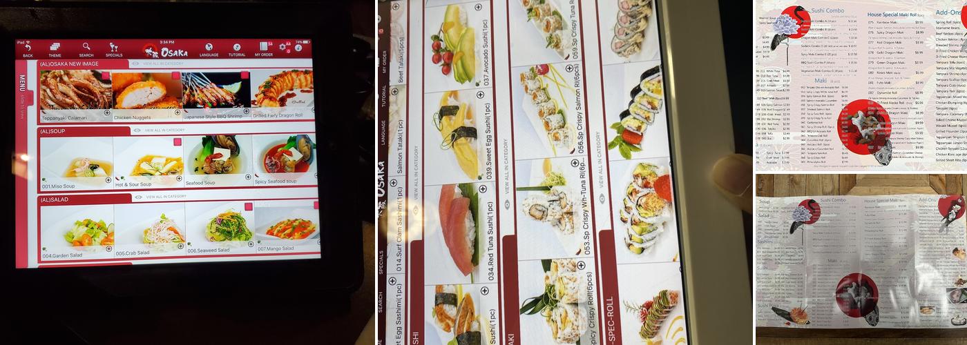Osaka Sushi Menu