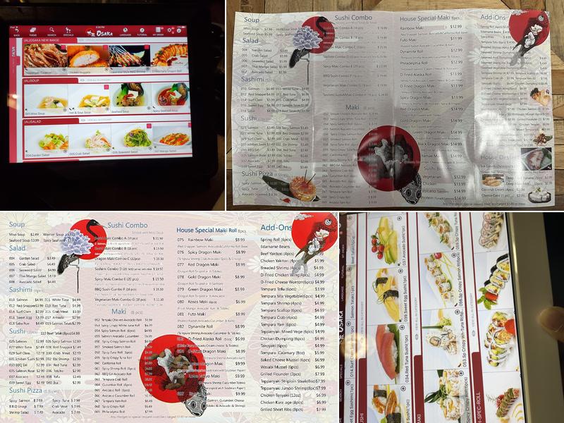 Osaka Sushi Menu