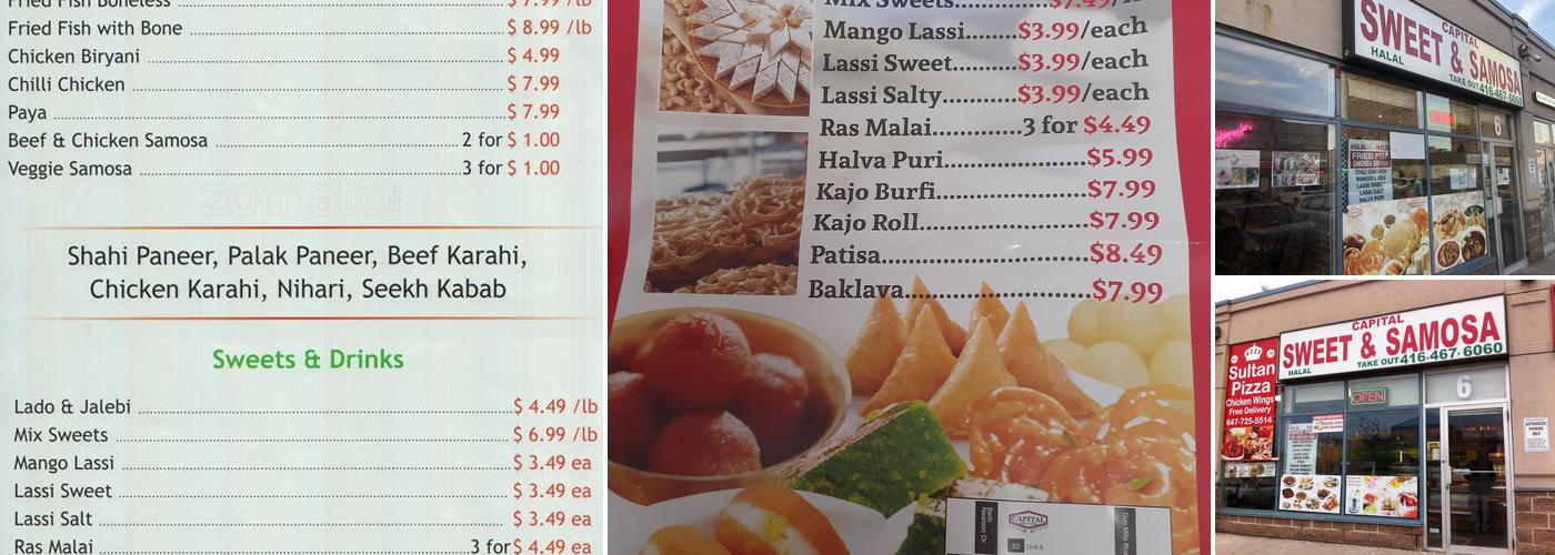 Capital Sweet and Samosa Menu