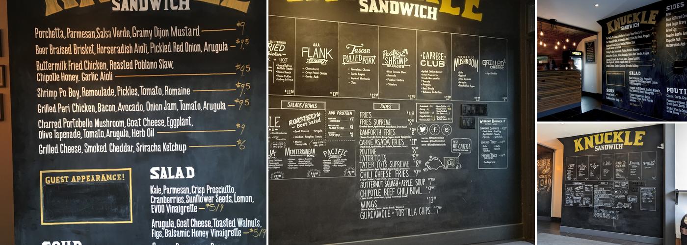 Knuckle Sandwich Menu