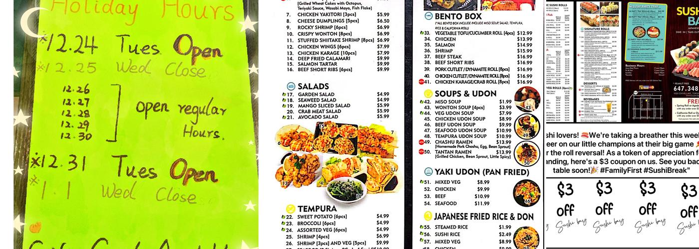 Sushi Bay Menu