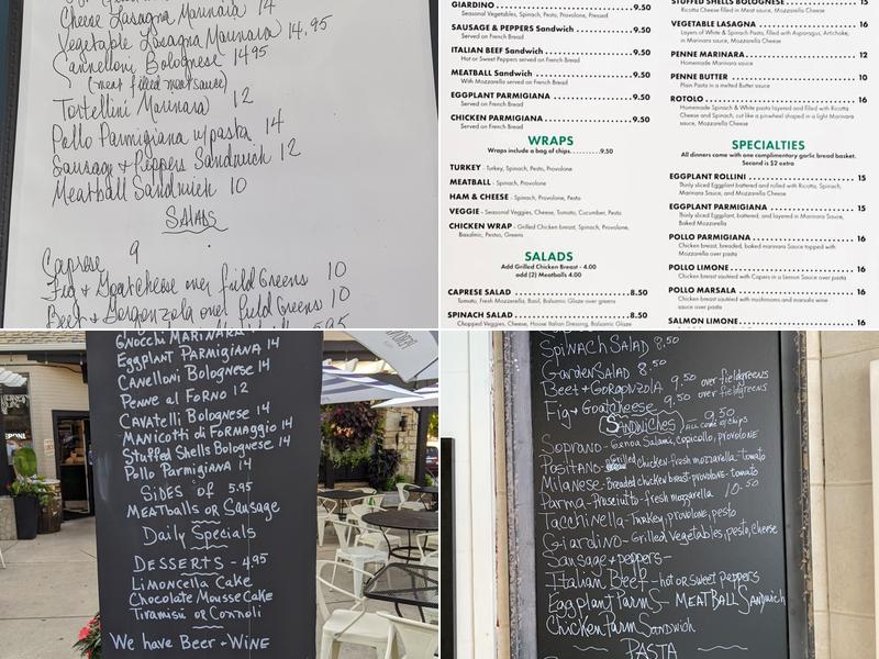 Tutto Bene Ristorante Italiano Menu