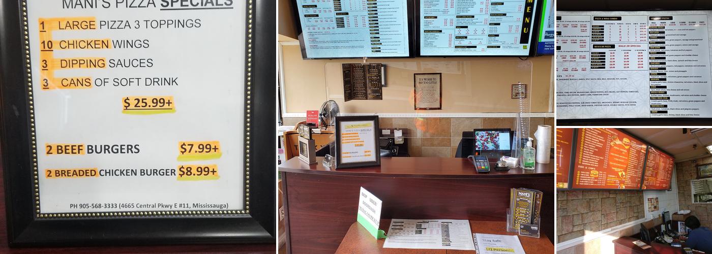 Mani's Pizza & Wings Menu