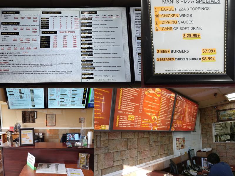 Mani's Pizza & Wings Menu