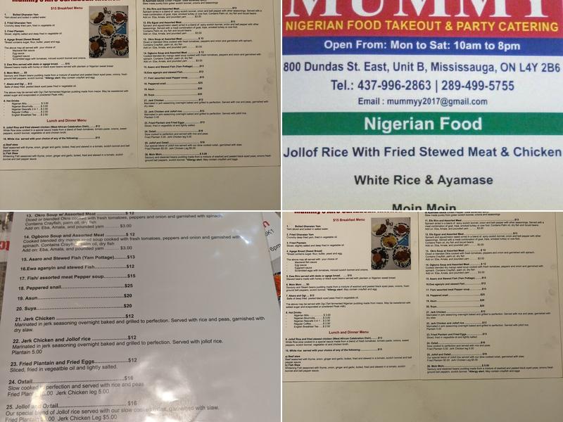 Mummy's Afro-Caribbean Kitchen Menu