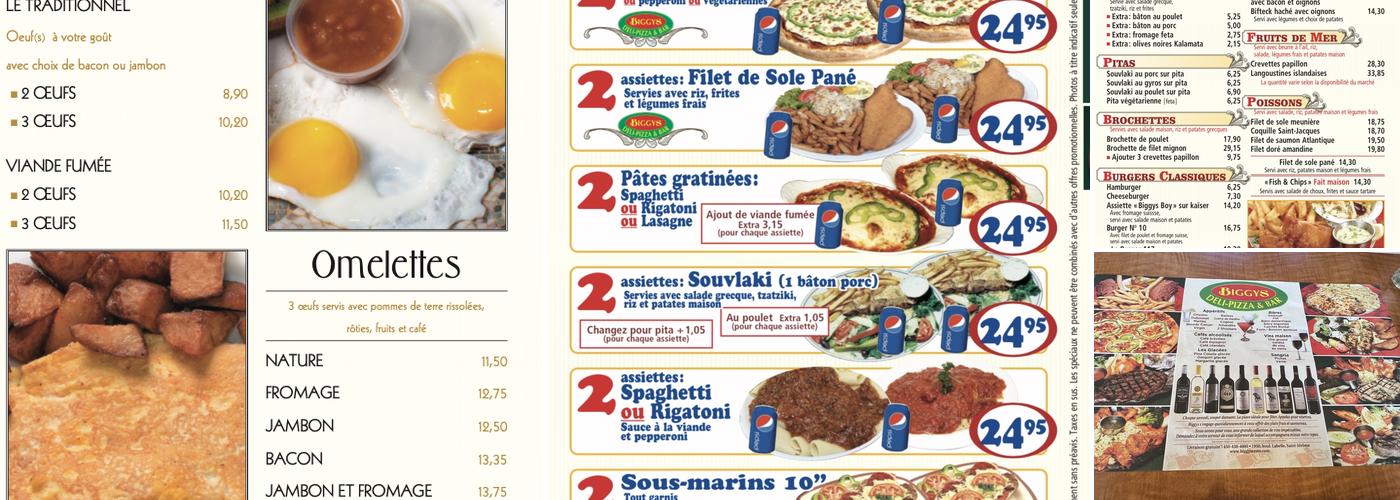 Biggys Menu