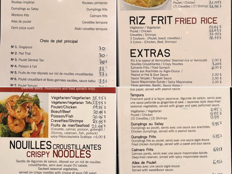 Fusionasie Menu