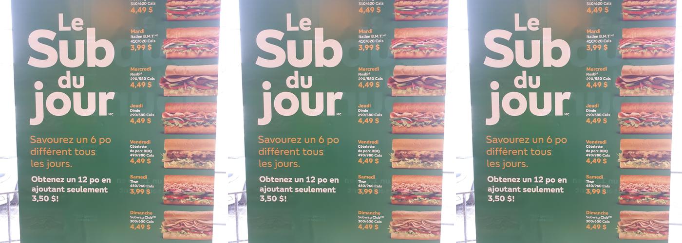 Subway Menu