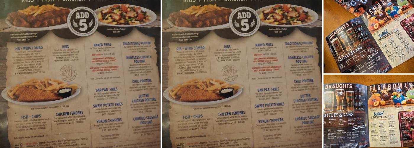 Wild Wing Menu