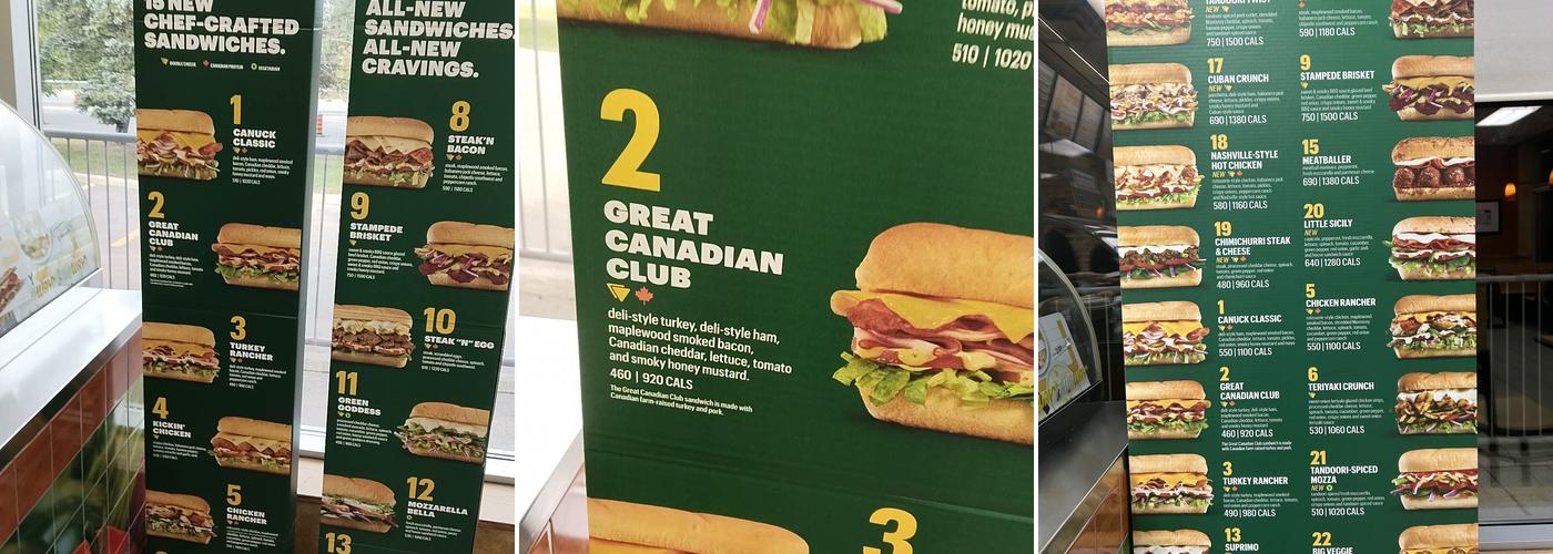 Subway Menu