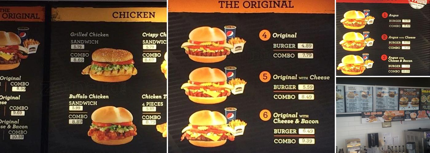 Harvey's Menu