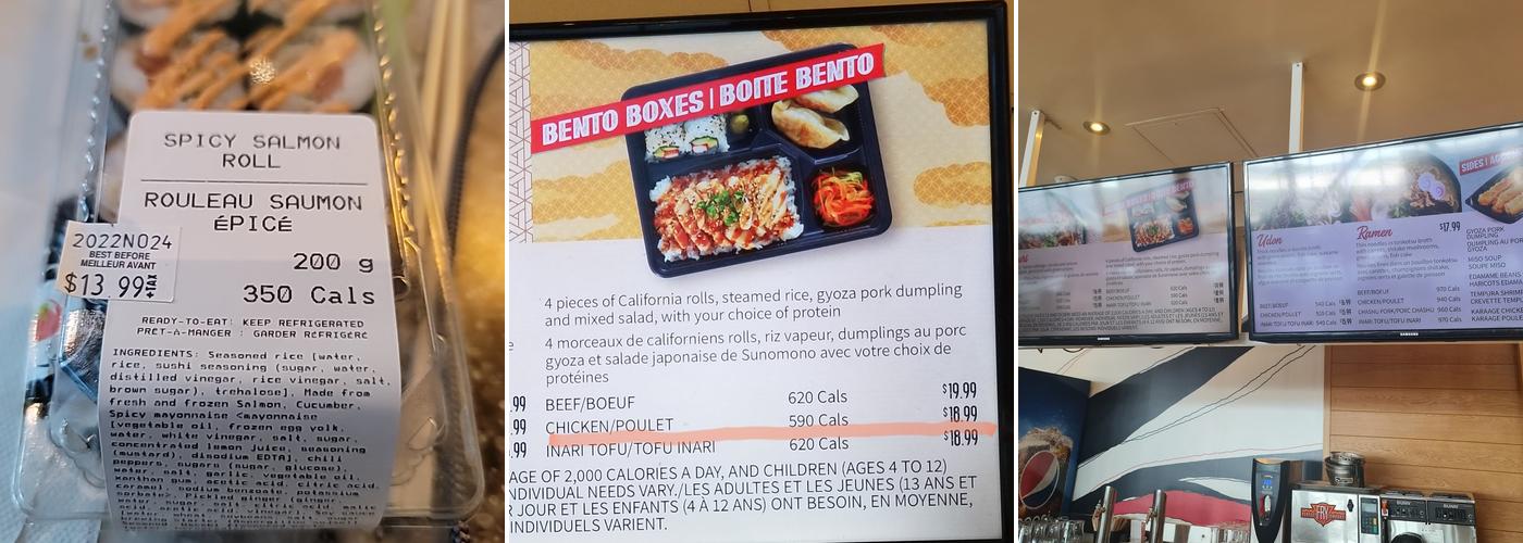 Bento Sushi Menu