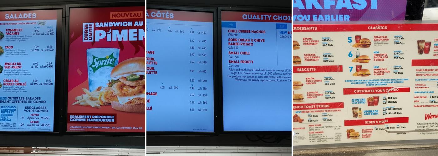 Wendy's Menu