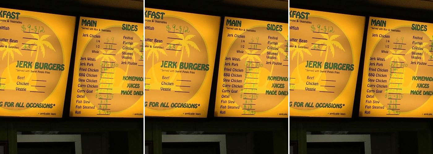 The Palms Jerk and Grill Menu