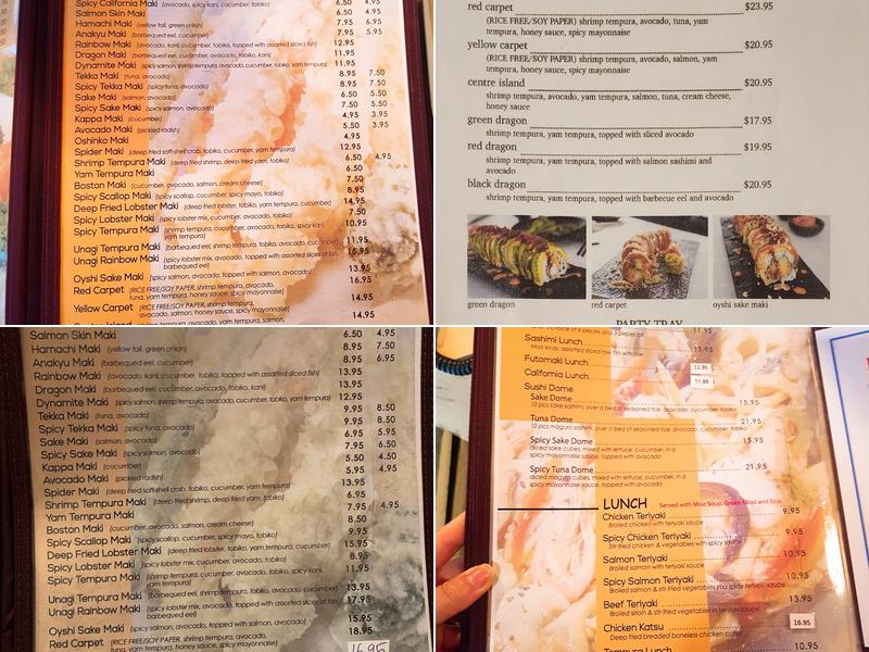 Oyshi Sushi Menu