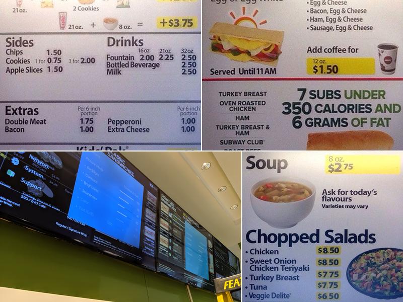 Subway Menu
