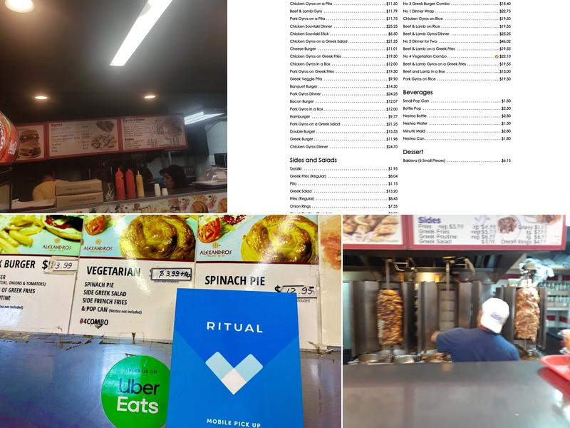 Alexandros Take-Out Menu