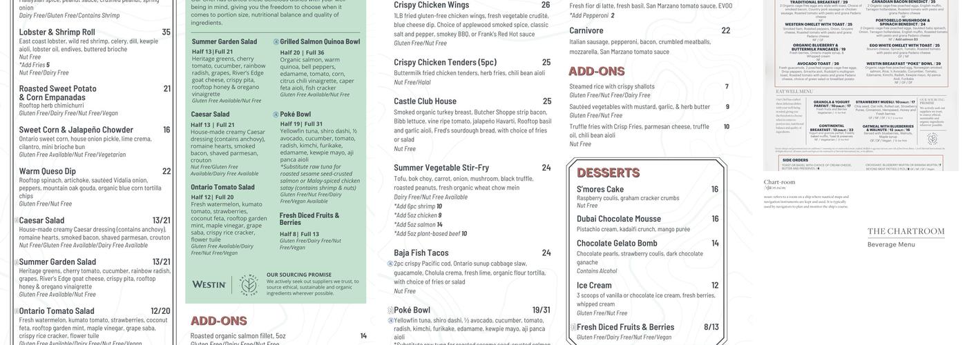 Savoury Menu