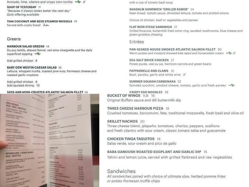 Chartroom Bar and Lounge Menu