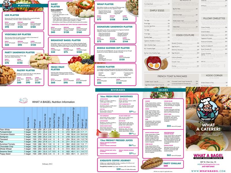 What A Bagel - St. Clair Menu