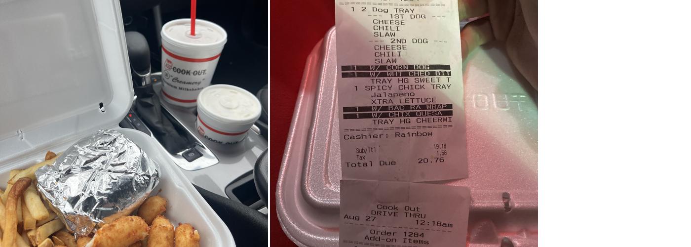 Cook Out Menu