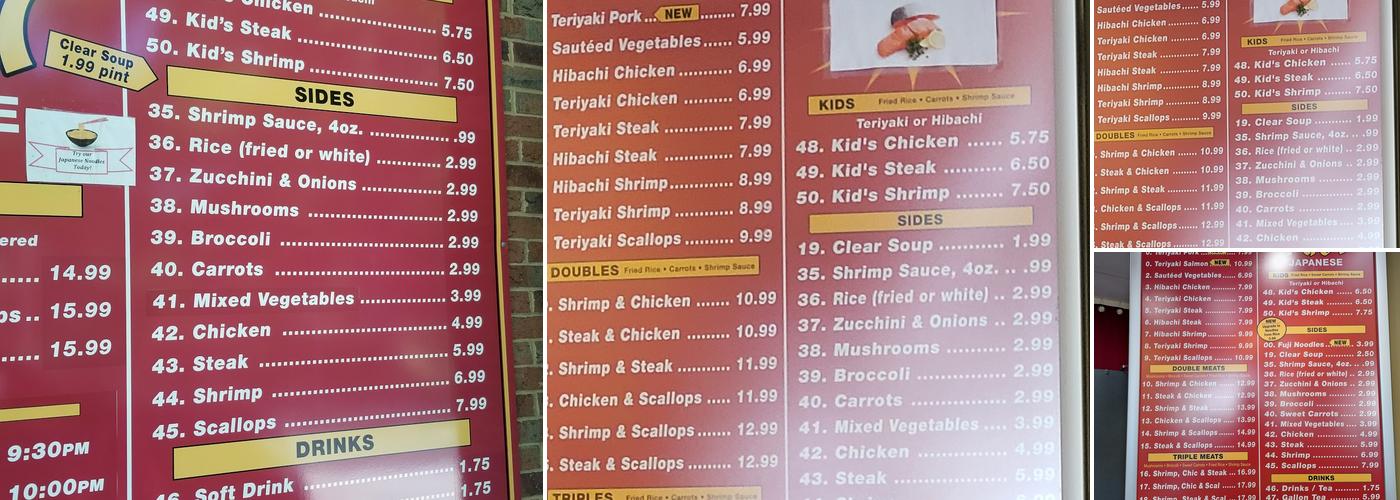 Fuji Duncan Menu