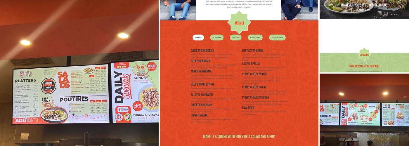 Lazeez Shawarma Menu