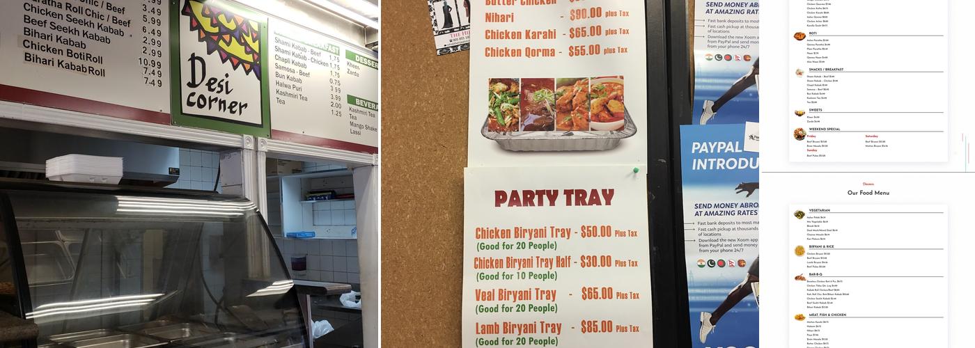 Desi Corner Menu