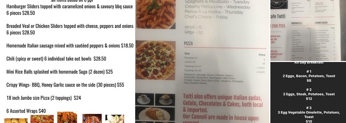 Cafe Tutti Menu
