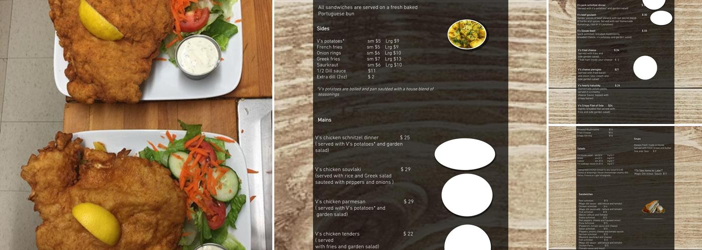 V's Schnitzel House Menu