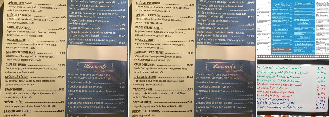 Restaurant Chez Celine Menu