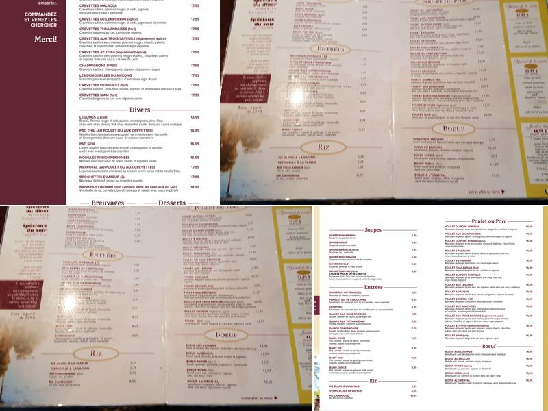 Restaurant Cambodiana Menu