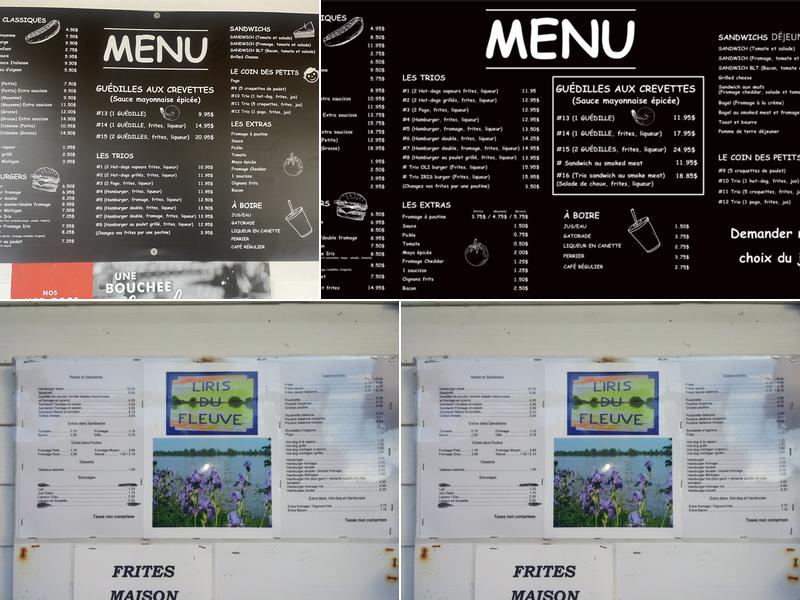 Iris Du fleuve Menu