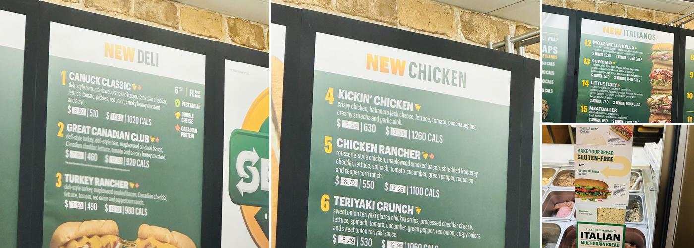 Subway Menu